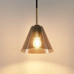 Suspension conique et design verre fumé - Soliria