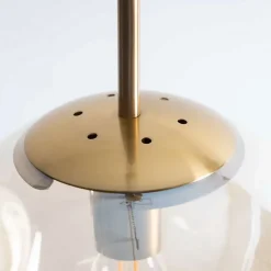 Suspension contemporaine à fossettes en verre ambré - Nourot