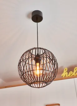 Suspension Dacite GoodHome noir l.28 cm IP20 E27