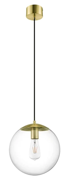 Suspension Dacite GoodHome laiton et transparent E27 IP20