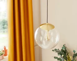 Suspension Dacite GoodHome laiton et transparent E27 IP20