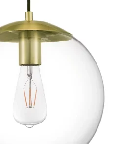 Suspension Dacite GoodHome laiton et transparent E27 IP20