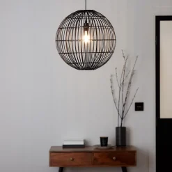 Suspension Dacite GoodHome noir l.48 cm IP20 E27