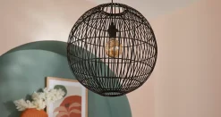 Suspension Dacite GoodHome noir l.48 cm IP20 E27