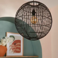 Suspension Dacite GoodHome noir l.48 cm IP20 E27