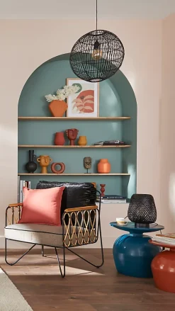 Suspension Dacite GoodHome noir l.48 cm IP20 E27