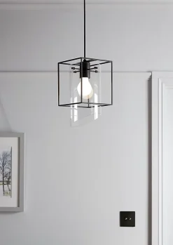 Suspension Daluiz GoodHome E27 noir mat