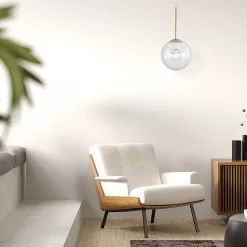 Suspension décorative G9 1x10W en verre et métal doré