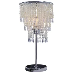 Suspension décorative 'KIRA', lustre moderne en métal et plastique clair/transparent, avec douille E27 et un D: de 22,5 cm