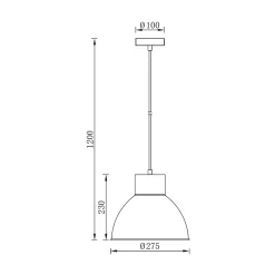 Suspension décorative 1xE27 23W IP20 - Métal bleu