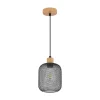 Suspension décorative 1xE27 23W IP20 - Noir et bois