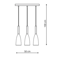 Suspension de plafond Light Prestige Solin noire 3 x E27 1 pc.