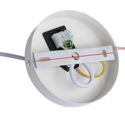 Suspension de Plafond Style Nordique en Aluminium Blanc avec Détails en Bois - Douille E27 pour Salon Salle à Manger.