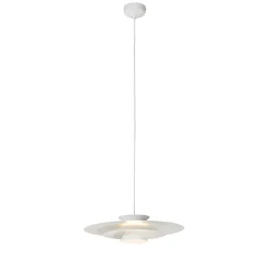 Suspension design blanche avec LED à intensité variable 3 niveaux - Pauline