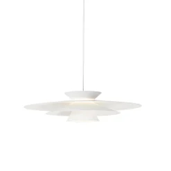 Suspension design blanche avec LED à intensité variable 3 niveaux - Pauline