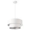 Suspension Design Douille E27 60w En Métal Et Textile Diamètre 40 Cm Blanc Argenté lux.pro