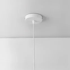 Suspension Design Douille E27 60w En Métal Et Textile Diamètre 40 Cm Blanc Argenté lux.pro