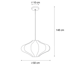 Suspension design en soie blanche 50 cm - Plu