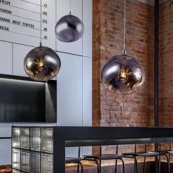 Suspension design moderne avec abat-jour en verre métallisé violet irrégulier, douille E27 Melti D280mm