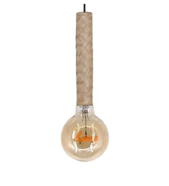 Suspension design Nala 132cm métal noir et bambou réglable LED