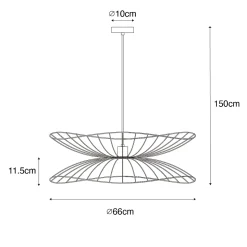 Suspension design noire 66 cm - Pua