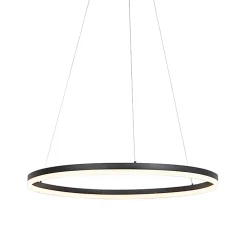 Suspension design noire 80 cm avec LED à 3 niveaux de luminosité - Anello