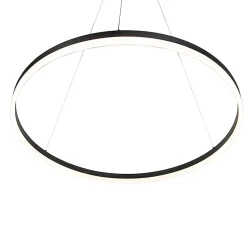 Suspension design noire 80 cm avec LED à 3 niveaux de luminosité - Anello