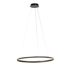 Suspension design noire 80 cm avec LED à 3 niveaux de luminosité - Anello
