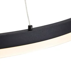 Suspension design noire 80 cm avec LED à 3 niveaux de luminosité - Anello
