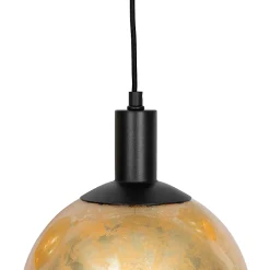 Suspension design noire avec verre doré 7 lumières - Bert