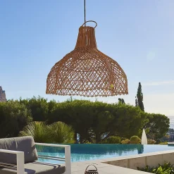 Suspension d'extérieur avec cable ARIA Beige Rotin D60 cm