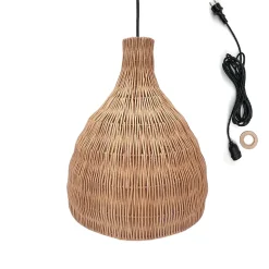 Suspension d'extérieur BELLA Beige Rotin H38 cm