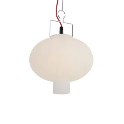 Suspension d'extérieur blanche 35 cm avec fiche rouge IP44 - Pion