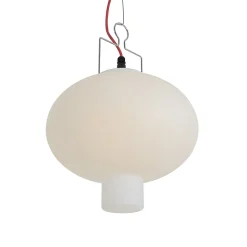 Suspension d'extérieur blanche 35 cm avec fiche rouge IP44 - Pion