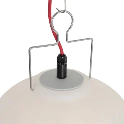 Suspension d'extérieur blanche 35 cm avec fiche rouge IP44 - Pion