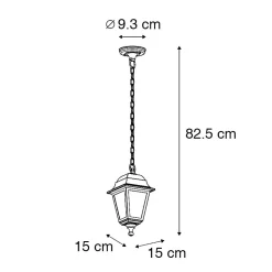 Suspension d'extérieur classique noire IP44 - Capital