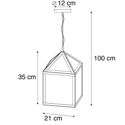 Suspension d'extérieur industrielle noire IP23 - Amsterdam