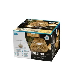 Suspension d'extérieur LED intégrée rechargeable Sisine effet rotin Ø40cm IP54 9W Newgarden