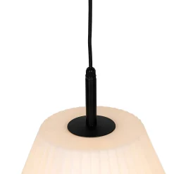 Suspension d'extérieur moderne noire avec abat-jour blanc 33 cm IP44 - Robbert