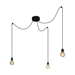 Suspension d'extérieur noire 3 lumières IP44 - Cava