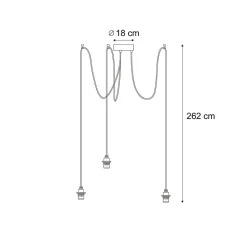 Suspension d'extérieur noire 3 lumières IP44 - Cava
