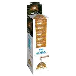 Suspension d'extérieur rechargeable aspect fibres naturelles dimmable Aura câble corde marron IP54 9W Newgarden