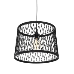 Suspension d'extérieur rustique en rotin noir 3 lumières - Calamus