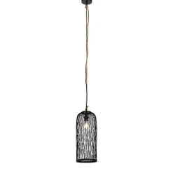 Suspension d'extérieur rustique en rotin noir 25 cm - Calamus