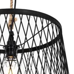 Suspension d'extérieur rustique en rotin noir 40 cm - Calamus