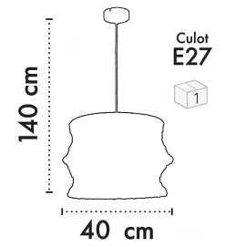 Suspension d'intérieur Paloma 140cm réglable corde naturel compatible LED