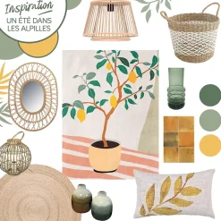 Suspension Doria E27 IP20 40W Ø38xH.110cm bambou Dunalux