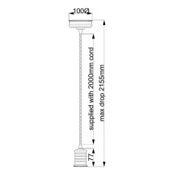 Suspension Douille 1 lumière - Laiton vieilli