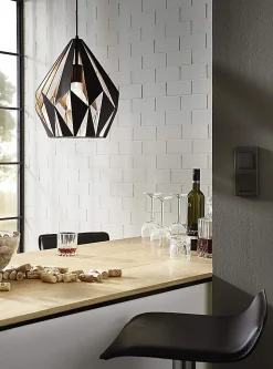 Suspension Dunalux Prinia Ø31 cm noir et or