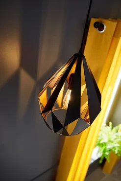 Suspension Dunalux Prinia Ø31 cm noir et or